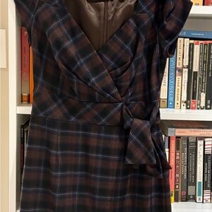 Plaid Brown and Navy Dress